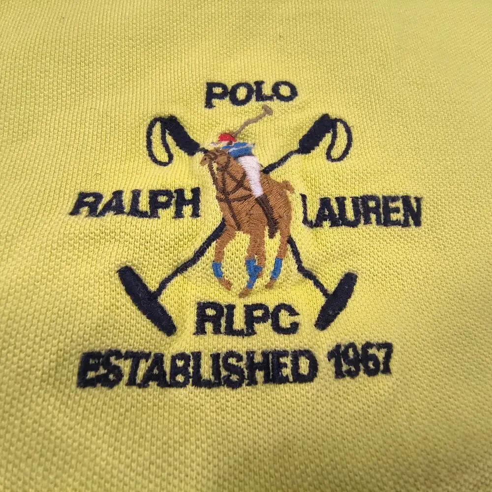Polo Ralph Lauren Short Sleeve Collared Polo Shirt Mens Size 3XB Yellow Blue